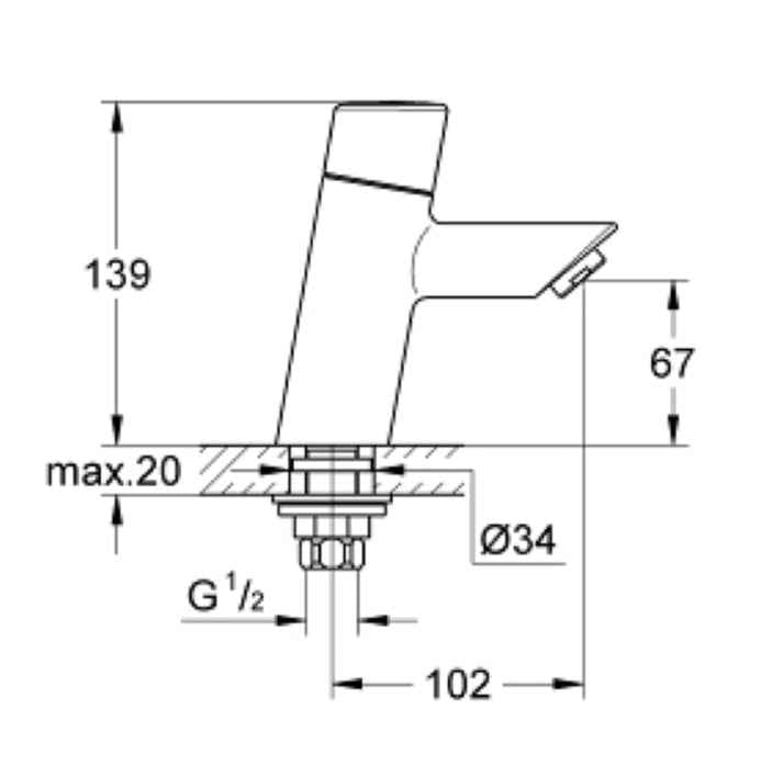 GROHE "Feel" Standventil (chrom)