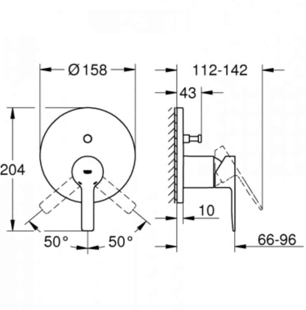 GROHE "Lineare New" Einhand-Wannenbatterie (Unterputz, supersteel)