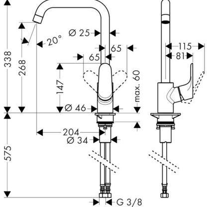 Hansgrohe "Focus M41 260 1jet" Spültisch-Einhebelmischer (chrom)