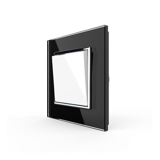 Livolo weißer Wipp-Licht-/Wechselschalter mit schwarzer Glasblende