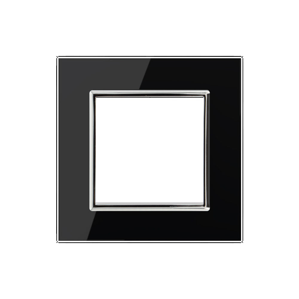 Livolo weißer Wipp-Licht-/Wechselschalter mit schwarzer Glasblende