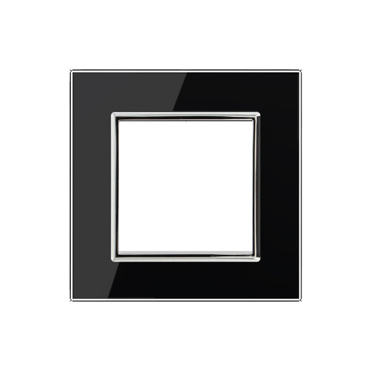 Livolo weißer Wipp-Licht-/Wechselschalter mit schwarzer Glasblende