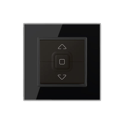 Livolo schwarzes Wipp Rollladenschalter inkl. Glasrahmen
