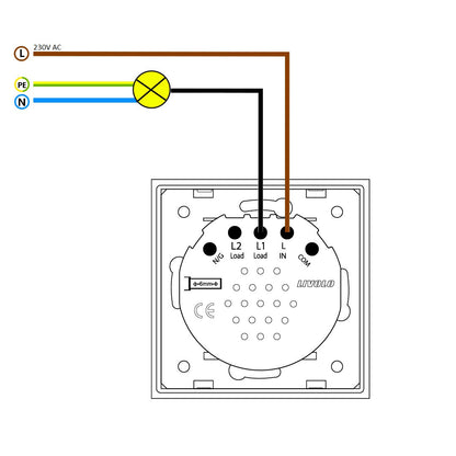 Touch-Zeitschalter für 30 Sekunden mit goldenem Glasrahmen