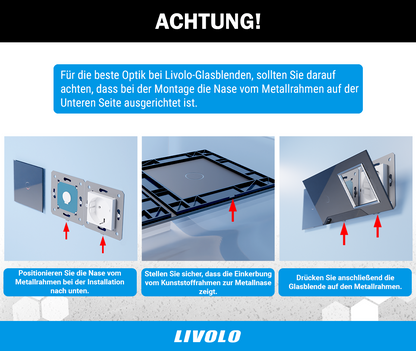 Französische Steckdose m. Schutzdeckel IP44 + Glasrahmen