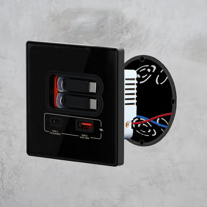 USB-A/C Schnellladegerät mit ausziehbaren Kabeln