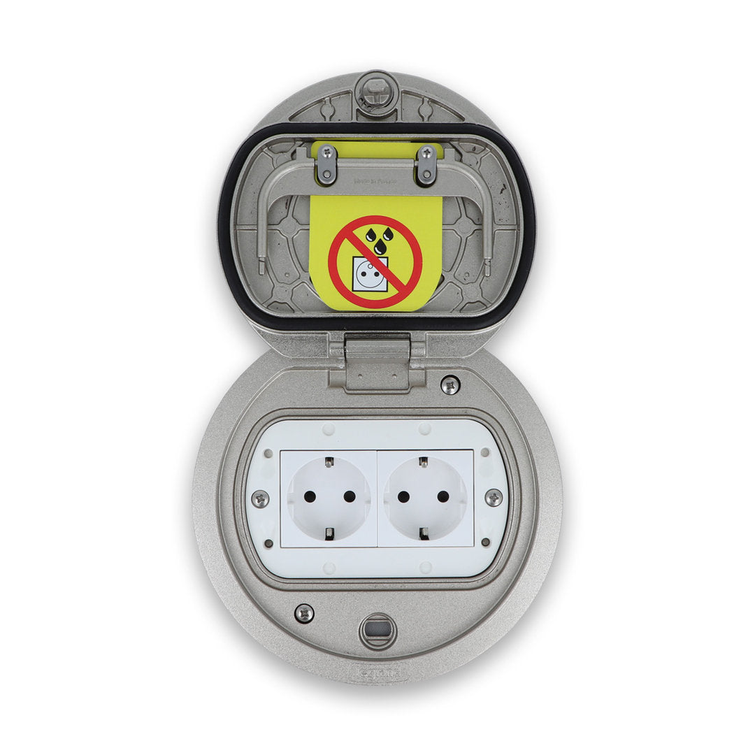 Legrand Boden-/Wandtank Edelstahl Rund 2 Fach versenkbar IP66 088064