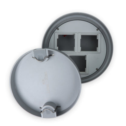 Edelstahl Bodentank Rund Steckdosen + LAN Module