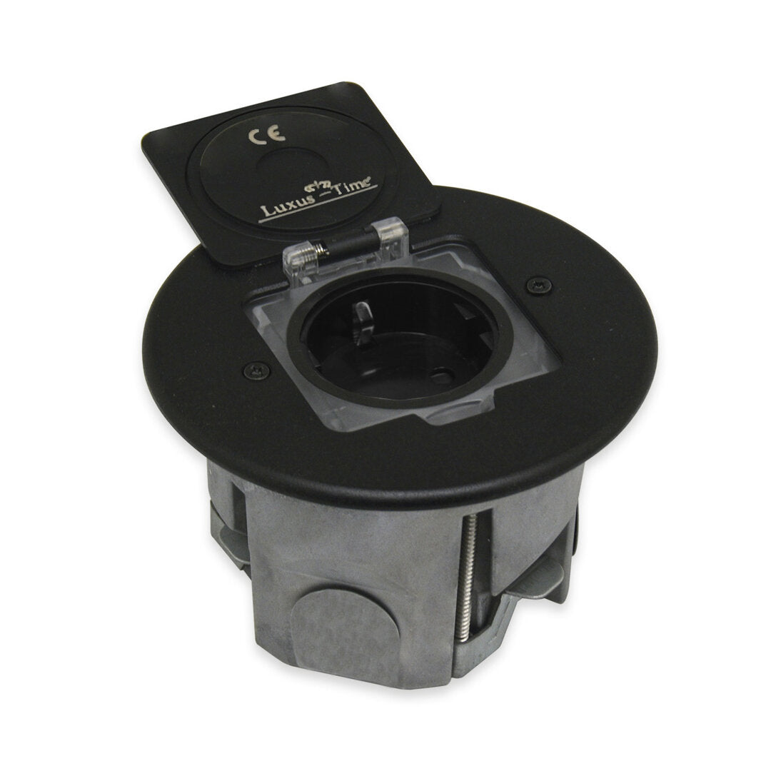 Bodensteckdose Wandsteckdose mit Steckdosen-Modul - IP44 Schwarz - Livolo-Deutschland