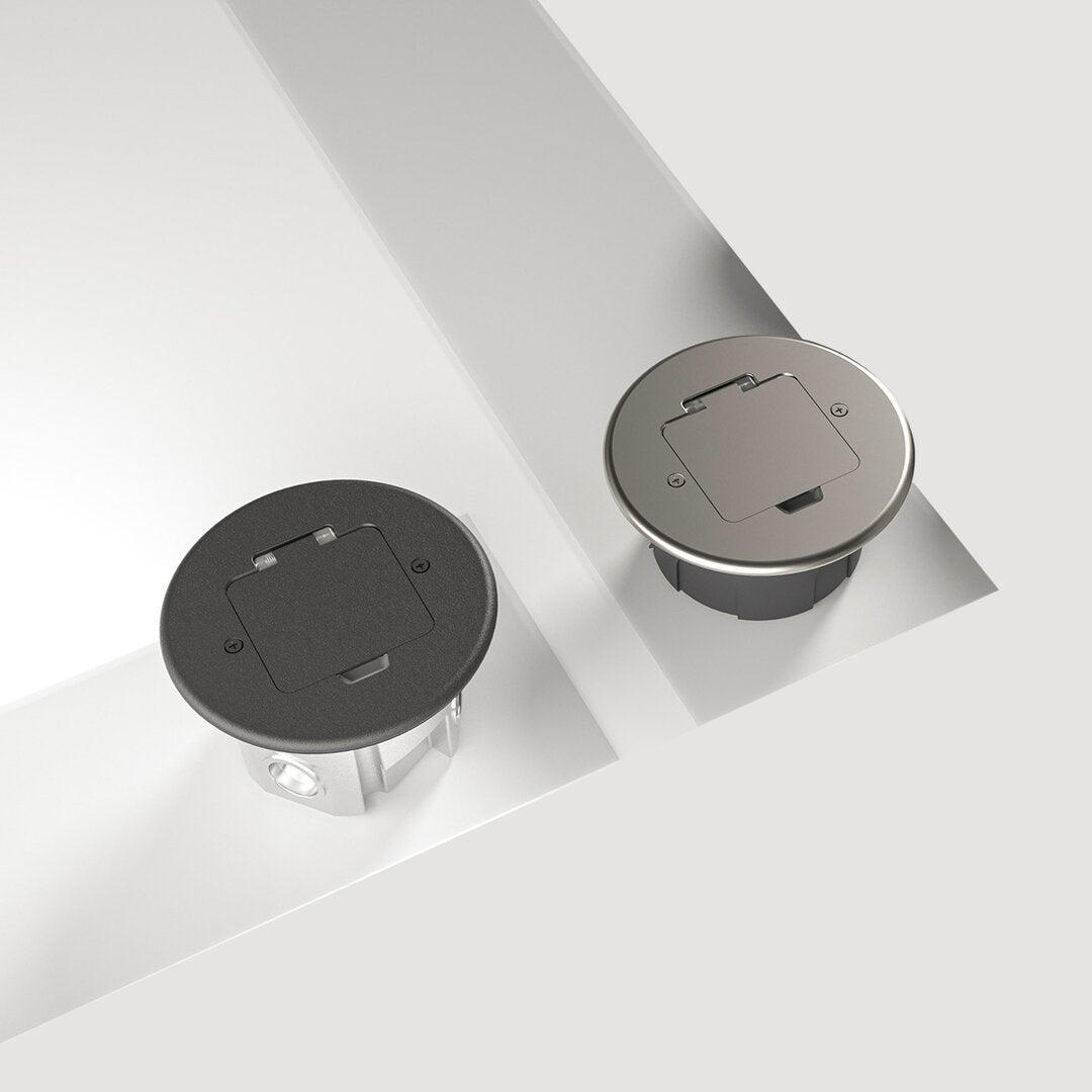 Bodensteckdose Wandsteckdose für 1 Modul - IP44 Silber - Livolo-Deutschland