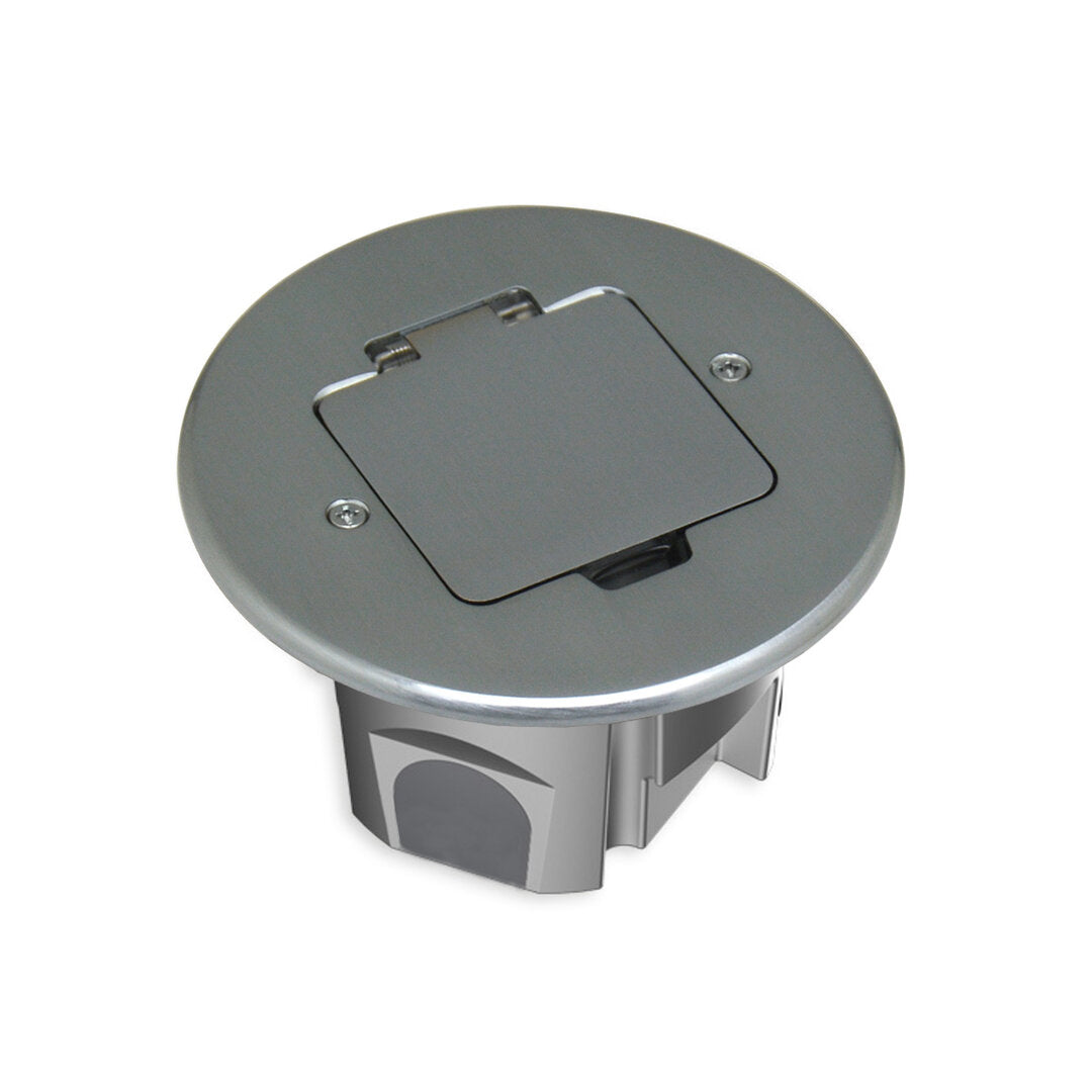 Bodensteckdose Wandsteckdose für 1 Modul - IP44 Silber - Livolo-Deutschland