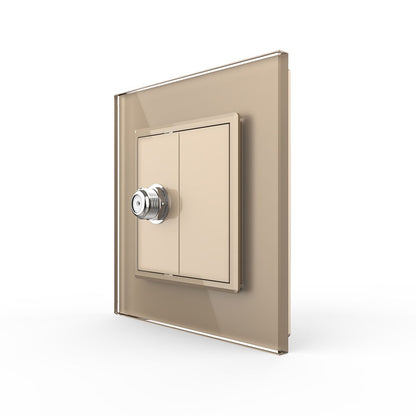 Livolo einfaches, goldenes SAT-Modul mit Glasrahmen