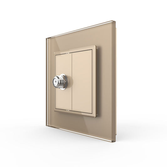 Livolo einfaches, goldenes SAT-Modul mit Glasrahmen