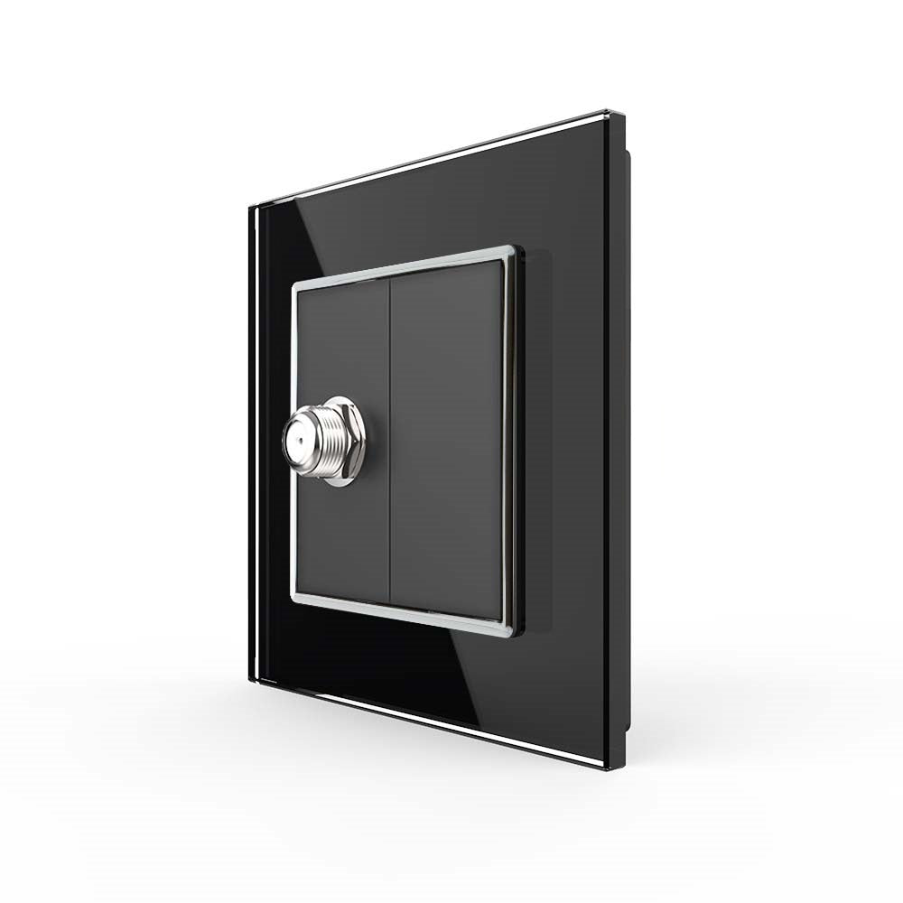 Livolo einfaches, schwarzes SAT-Modul mit Glasrahmen