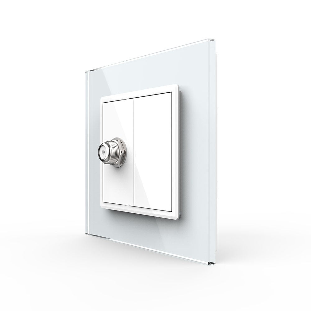 Livolo einfaches, weißes SAT-Modul mit Glasrahmen