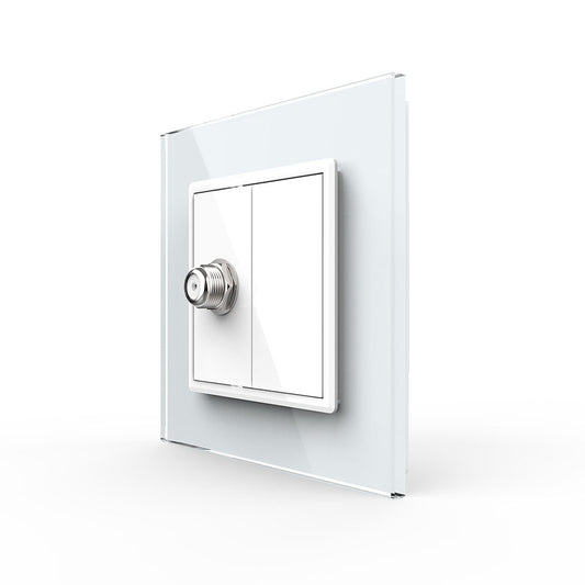 Livolo einfaches, weißes SAT-Modul mit Glasrahmen
