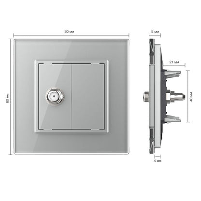 Livolo einfaches, graues SAT-Modul mit Glasrahmen