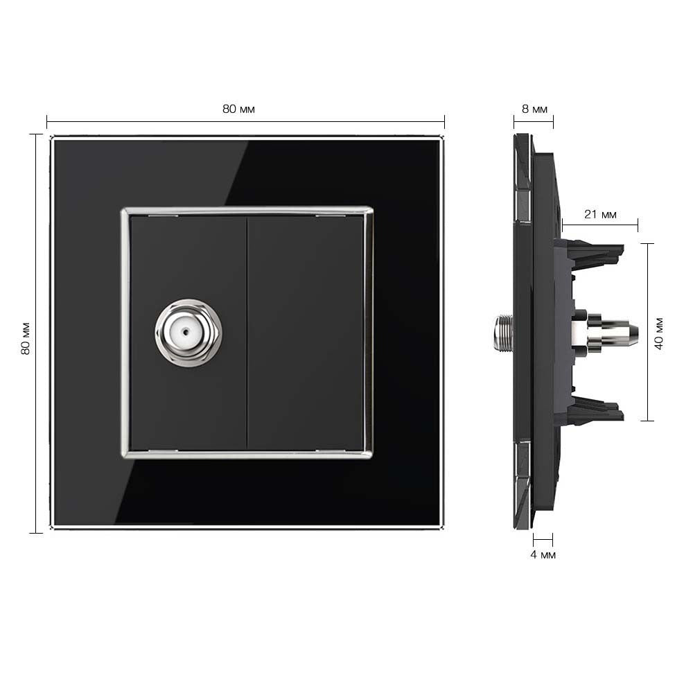 Livolo einfaches, schwarzes SAT-Modul mit Glasrahmen