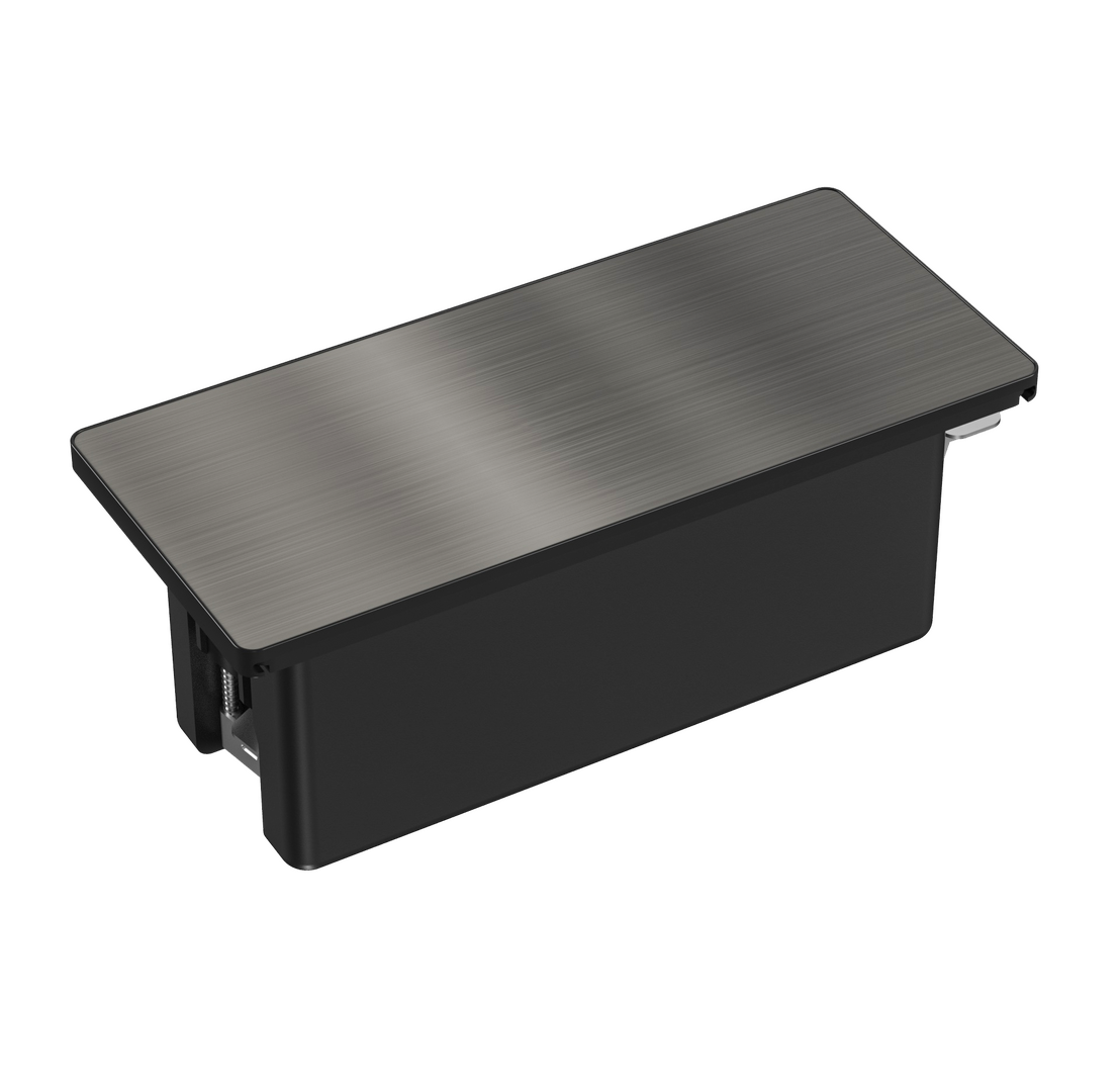 Design Tischsteckdose mit Schiebedeckel Edelstahl Steckdose USB-C Einbau - Livolo-Deutschland