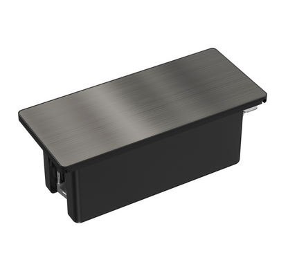 Design Tischsteckdose mit Schiebedeckel Edelstahl Steckdose USB-C Einbau - Livolo-Deutschland