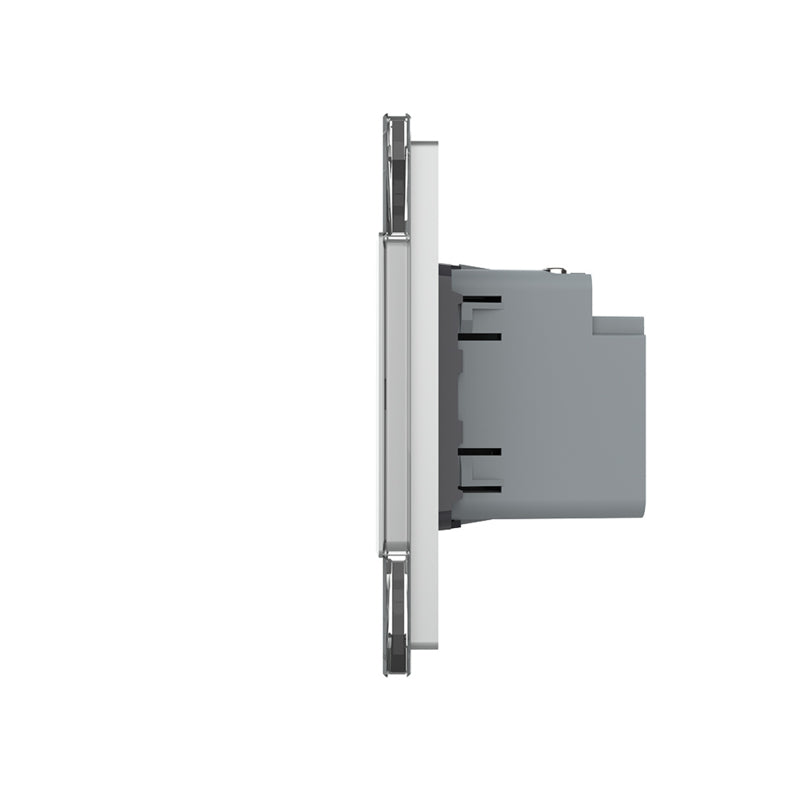 Livolo USB-C 45W Schnellladegerät mit Steckdose inkl. Glasrahmen Grau