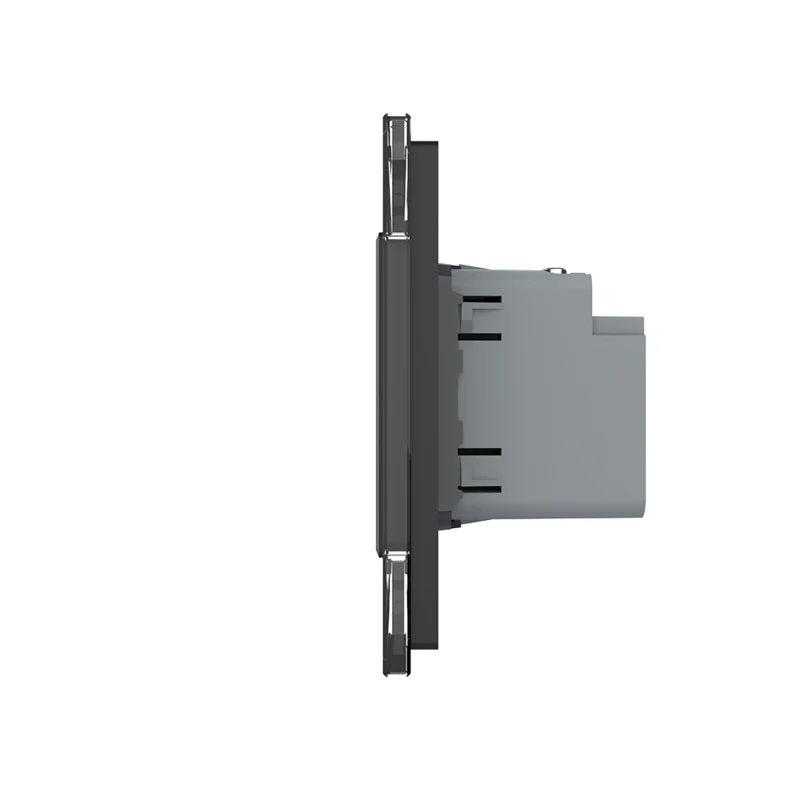 Livolo USB-C 45W Schnellladegerät + Steckdose inkl. Glasrahmen Schwarz