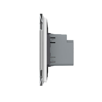 Livolo Notch drei einfache Lichtschalter inkl. Glasrahmen weiß