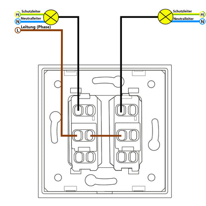Livolo zweifaches Wipp Lichtschalter-Modul in Schwarz