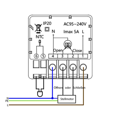 WLAN-fähiges Raumthermostat für Fußbodenheizungen in weiß