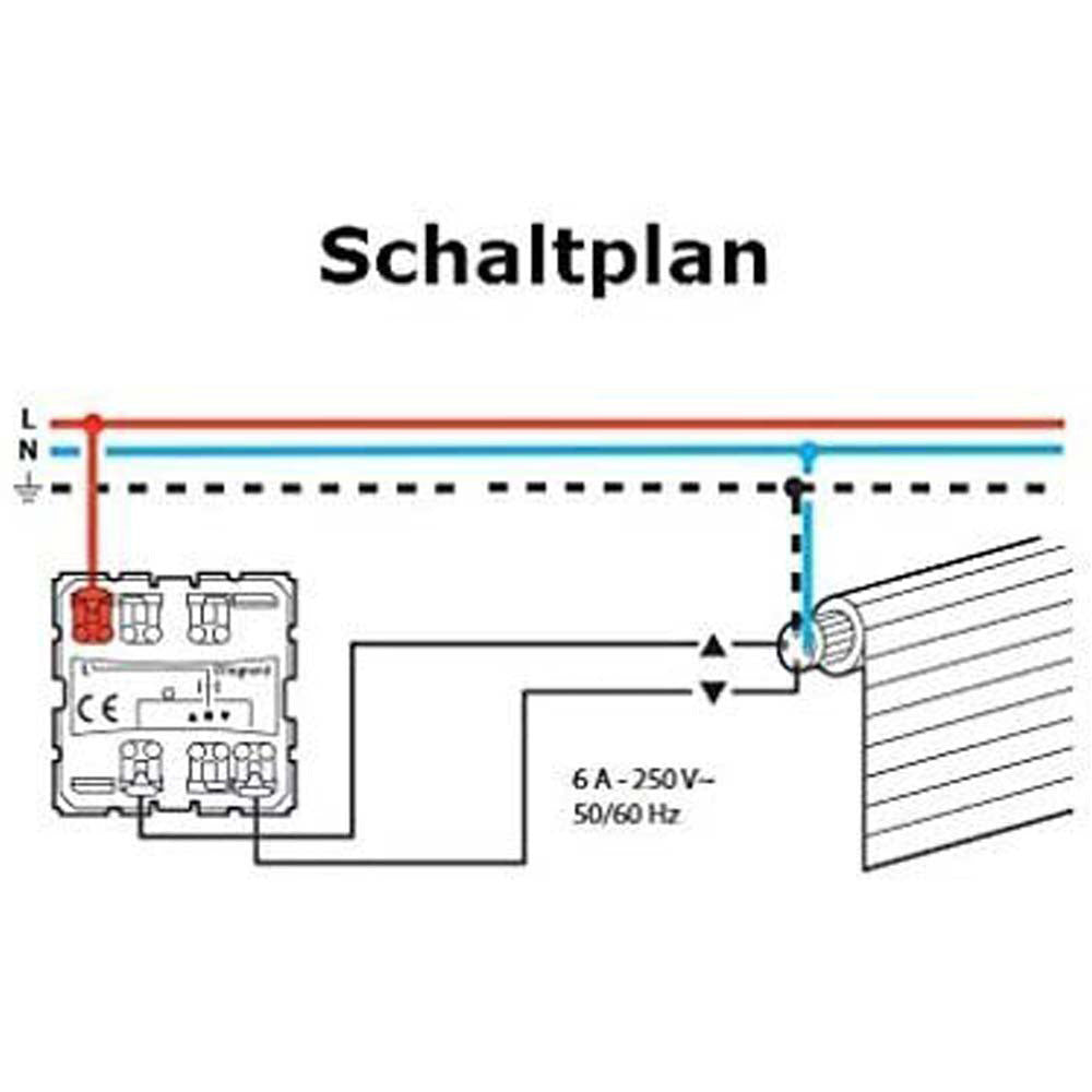 Livolo Kombination 3 schwarze Wipp Rollladenschalter inkl. Glasrahmen