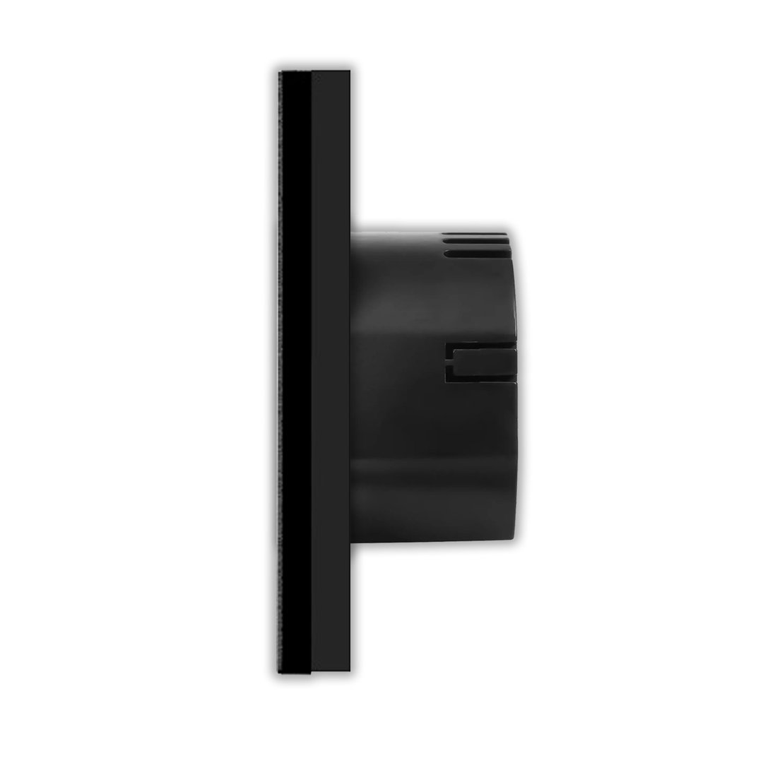 Luxus Time Thermostat mit Glasrahmen in Schwarz, programmierbar