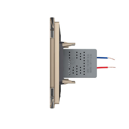 Zweifaches, goldenes USB-Modul m. Glasblende