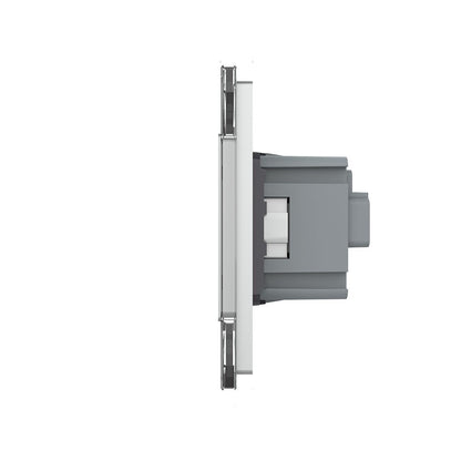 Livolo Bluetooth Lautsprecher + Steckdose inkl. Glasrahmen Grau