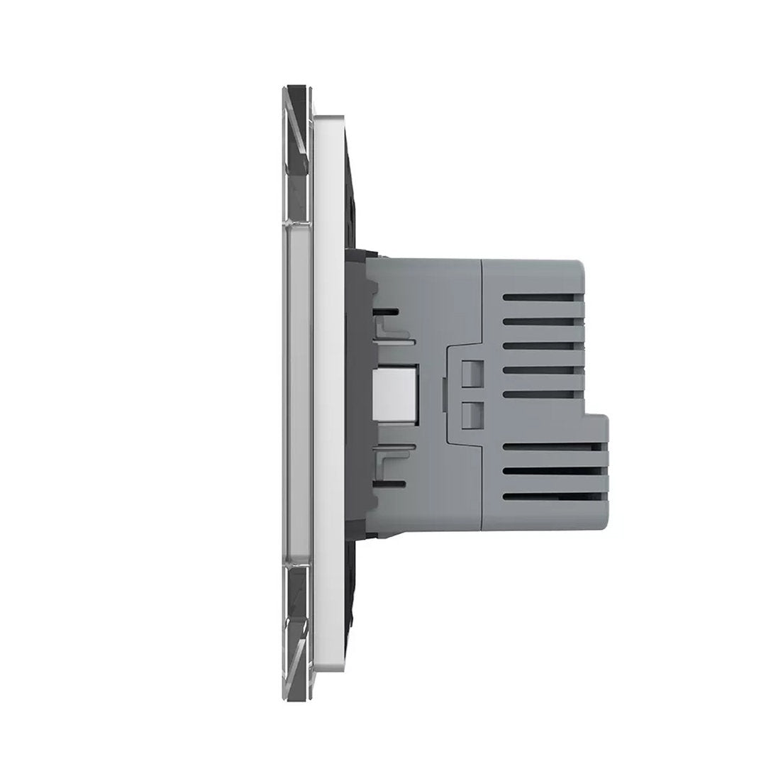 Livolo Lichtschalter mit Steckdose + USB-C in Grau