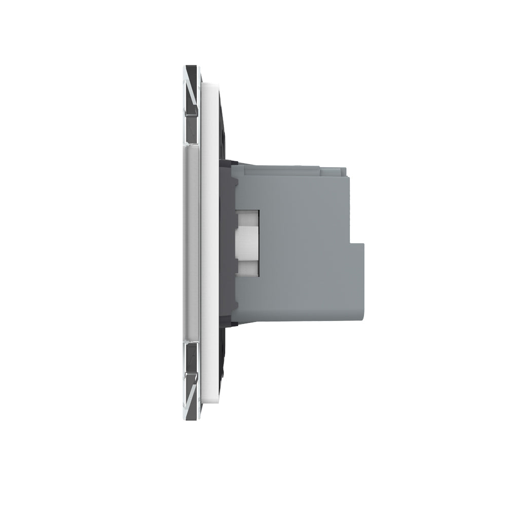 LIVOLO 3 Module EC Steckdose mit Glasrahmen in Weiß