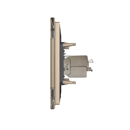 Einfaches LAN-Modul CAT6A RJ45 mit goldenem Glasrahmen