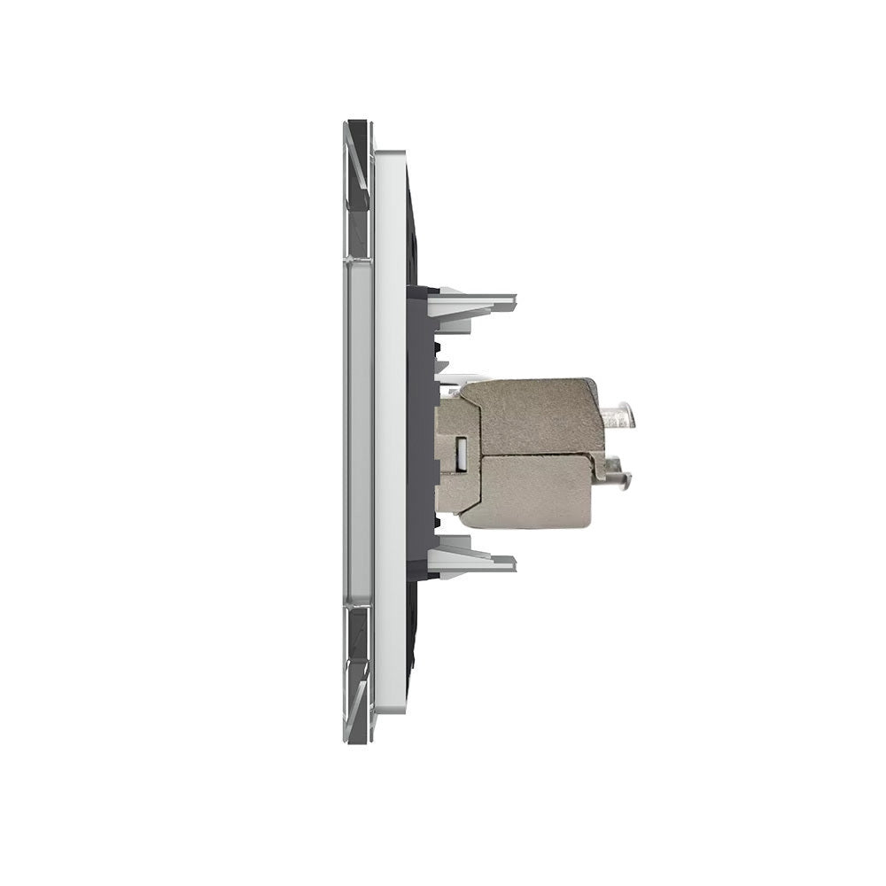 Livolo LAN-Modul als End- oder Durchgangsdose mit Glasblende in Grau