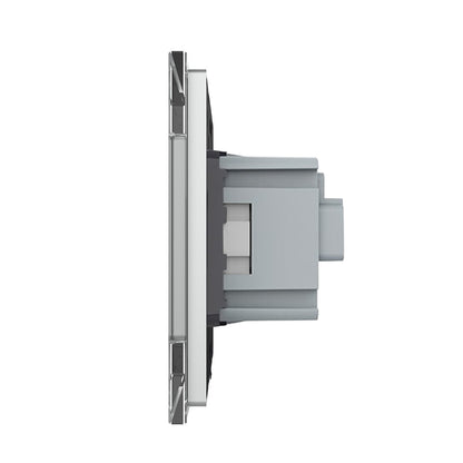 Livolo 2 Steckdosen und 2 Netzwerk-Module inkl. Glasblende in Grau