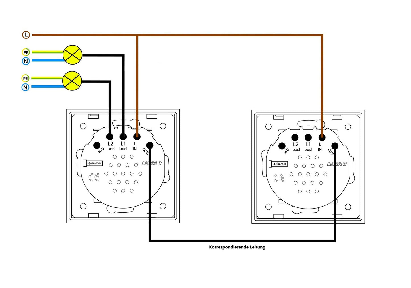 LIVOLO Touch Funk Modul Serienschalter Wechselschalter