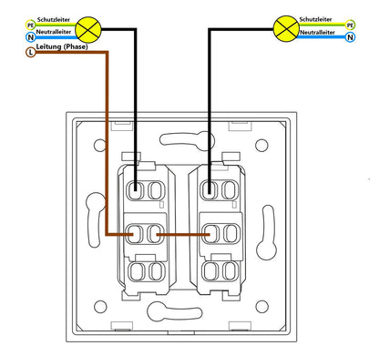 Livolo zweifaches, graues Wipp-Wechselschalter-Modul