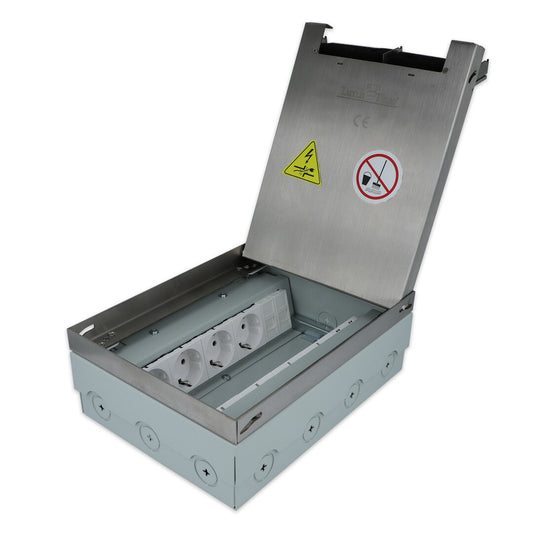 Edelstahl Bodensteckdose Bodentank + Steckdosen + LAN LX-FM-210 - Livolo-Deutschland