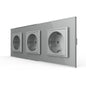 Livolo dreier Steckdose mit Glasblende in Grau