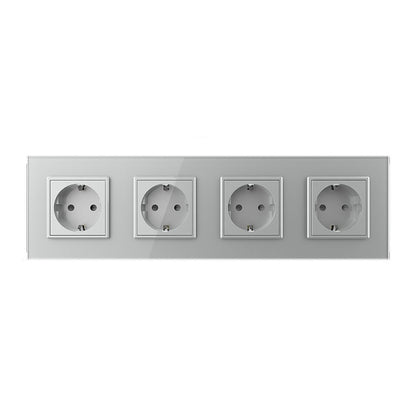 Livolo vierer Steckdose mit Glasblende in Grau