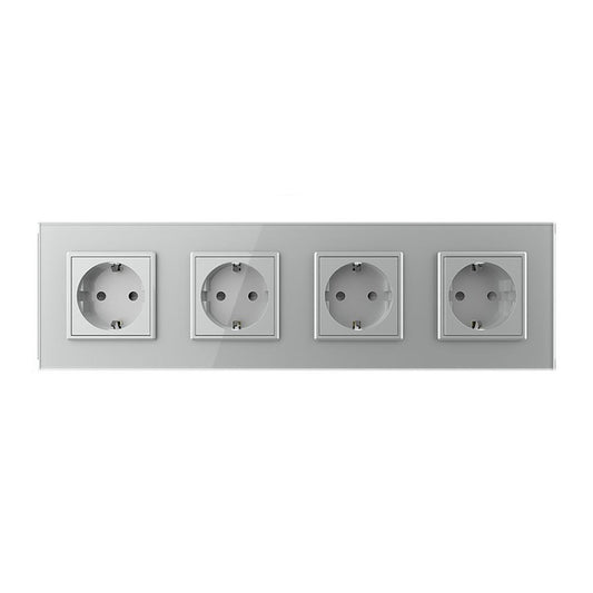 Livolo vierer Steckdose mit Glasblende in Grau