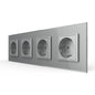 Livolo vierer Steckdose mit Glasblende in Grau