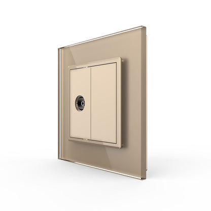 Livolo einfaches, goldenes TV-Modul mit Glasrahmen