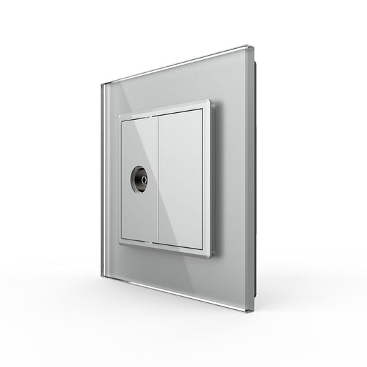 Livolo einfaches, graues TV-Modul mit Glasrahmen