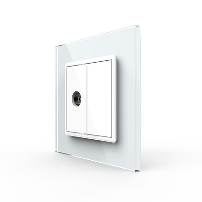 Livolo einfaches, weißes TV-Modul mit Glasrahmen