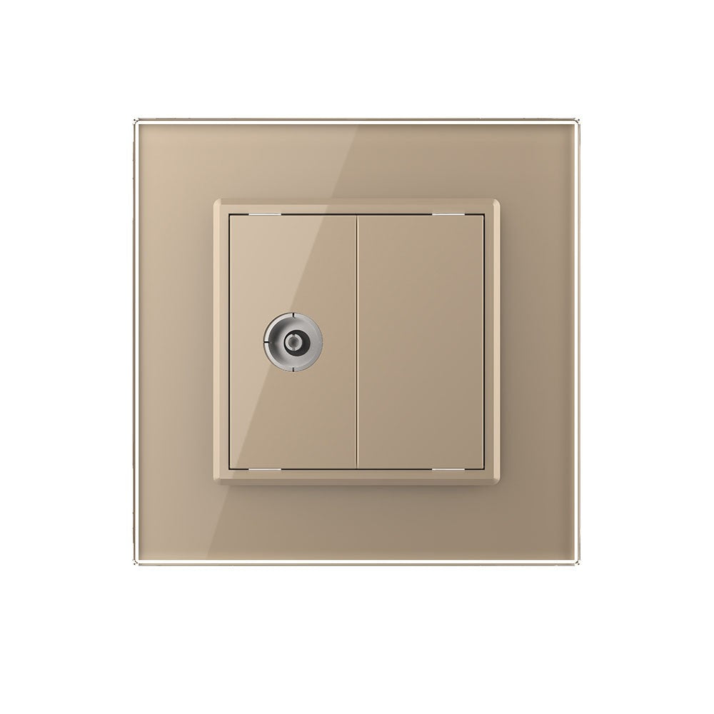 Livolo einfaches, goldenes TV-Modul mit Glasrahmen