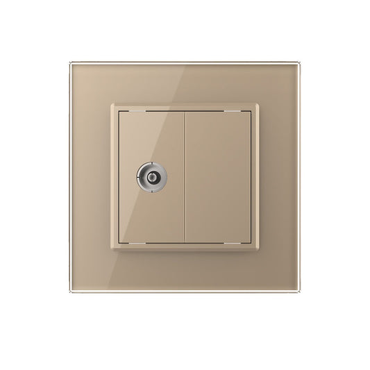 Livolo einfaches, goldenes TV-Modul mit Glasrahmen